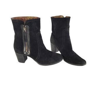 Nine West womens 8.5 Vintage America leather black bootie heels